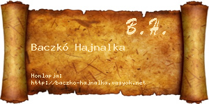 Baczkó Hajnalka névjegykártya